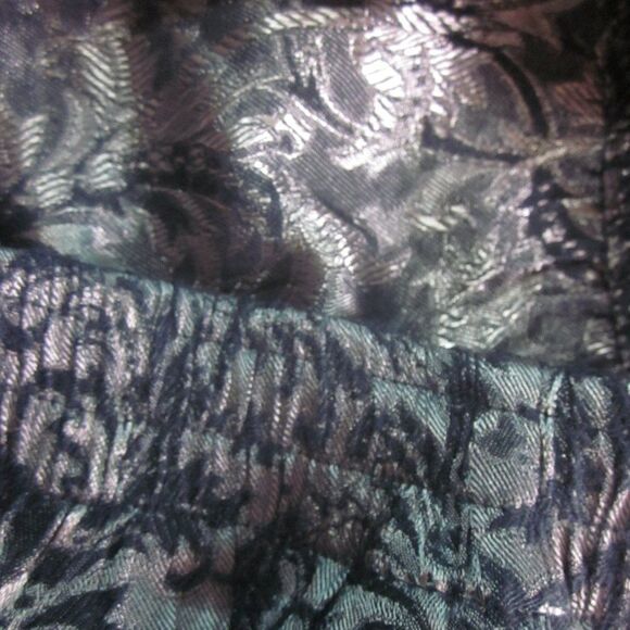 Judy Knapp Vintage Pants Sz S Silver Brocade Pull On Dressy High Rise Trousers - Picture 5 of 13